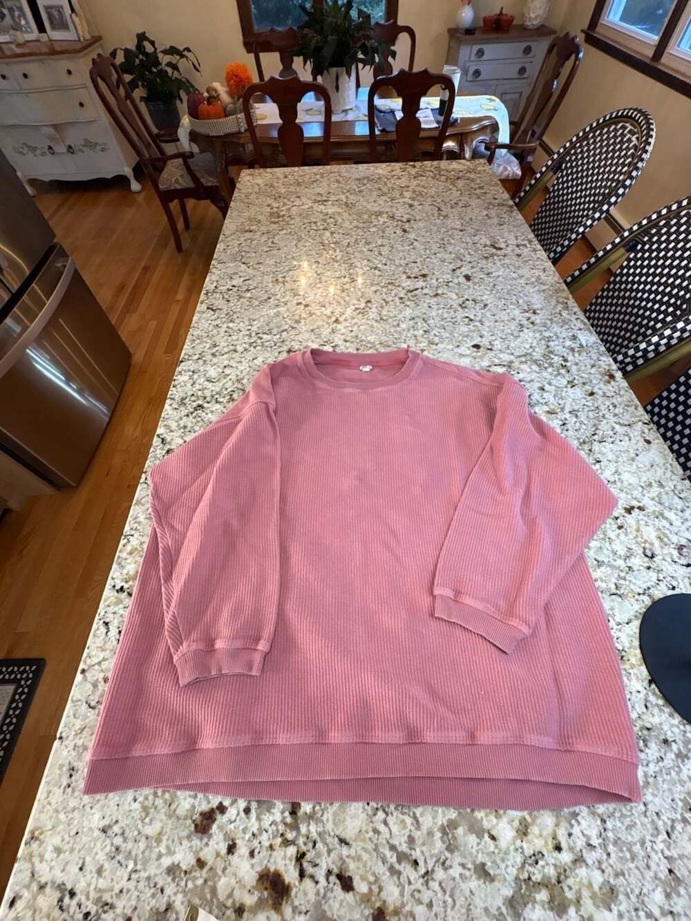 Aerie Oversized Ribbed Sweatshirt Size L Pink Long Sleeve Pullover